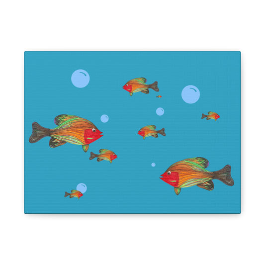 Colorful Fish Canvas Wall Art - Vibrant Tropical Underwater Scene