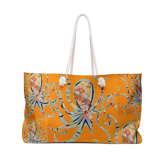 Orange Octopus Artsy Weekender Bag