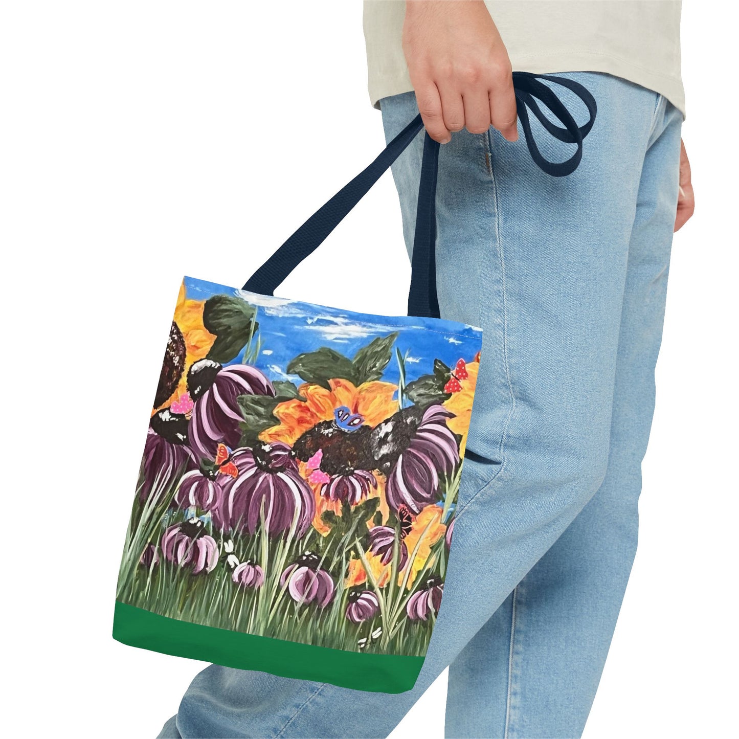 Vibrant Sunflower Floral Tote Bag – Perfect for Adventures & Everyday Use