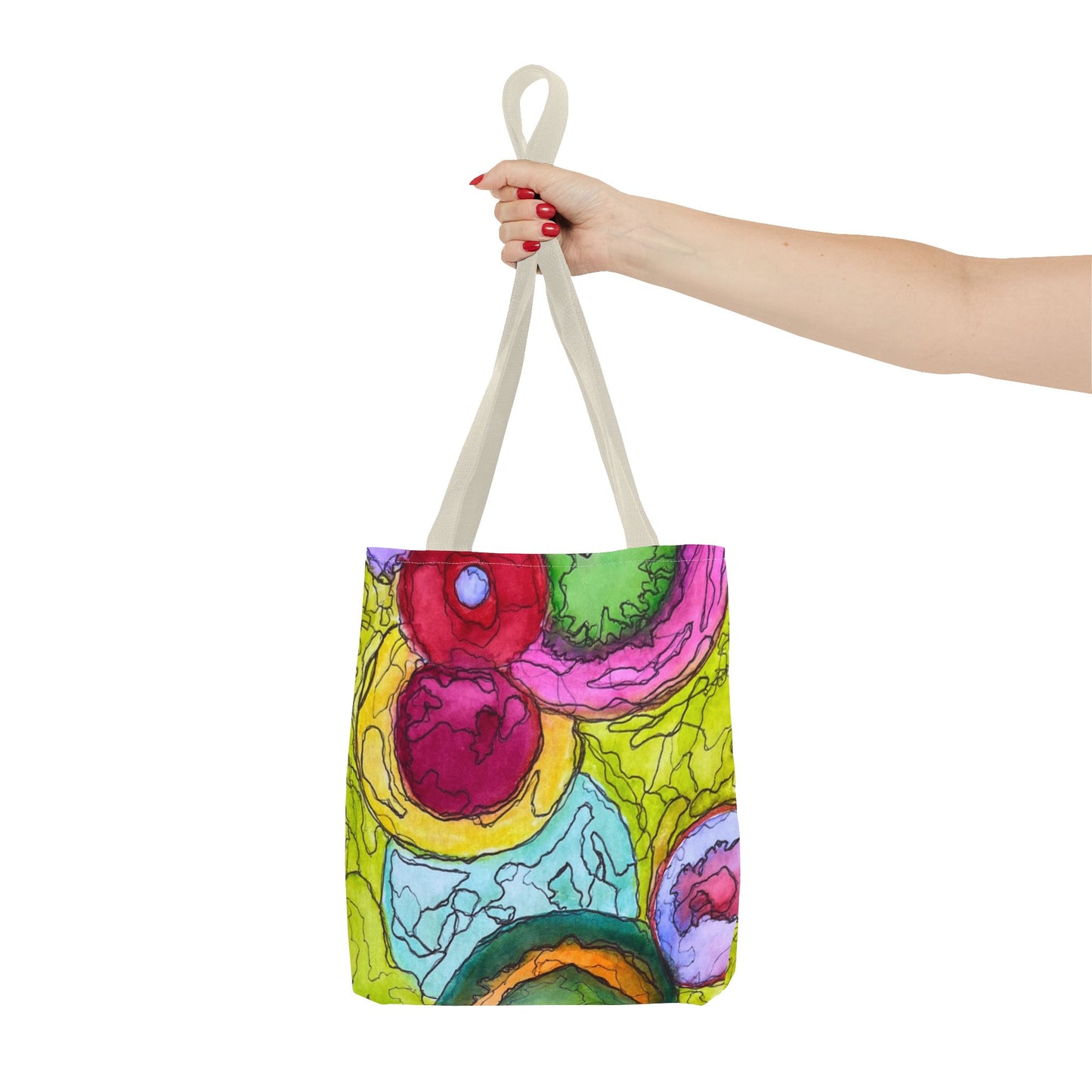 Vibrant Art Tote Bag - Colorful Messenger Bag, Eco-Friendly Shopping Bag,