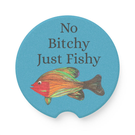 Colorful Fishy Artsy Soapstone Car Coaster
