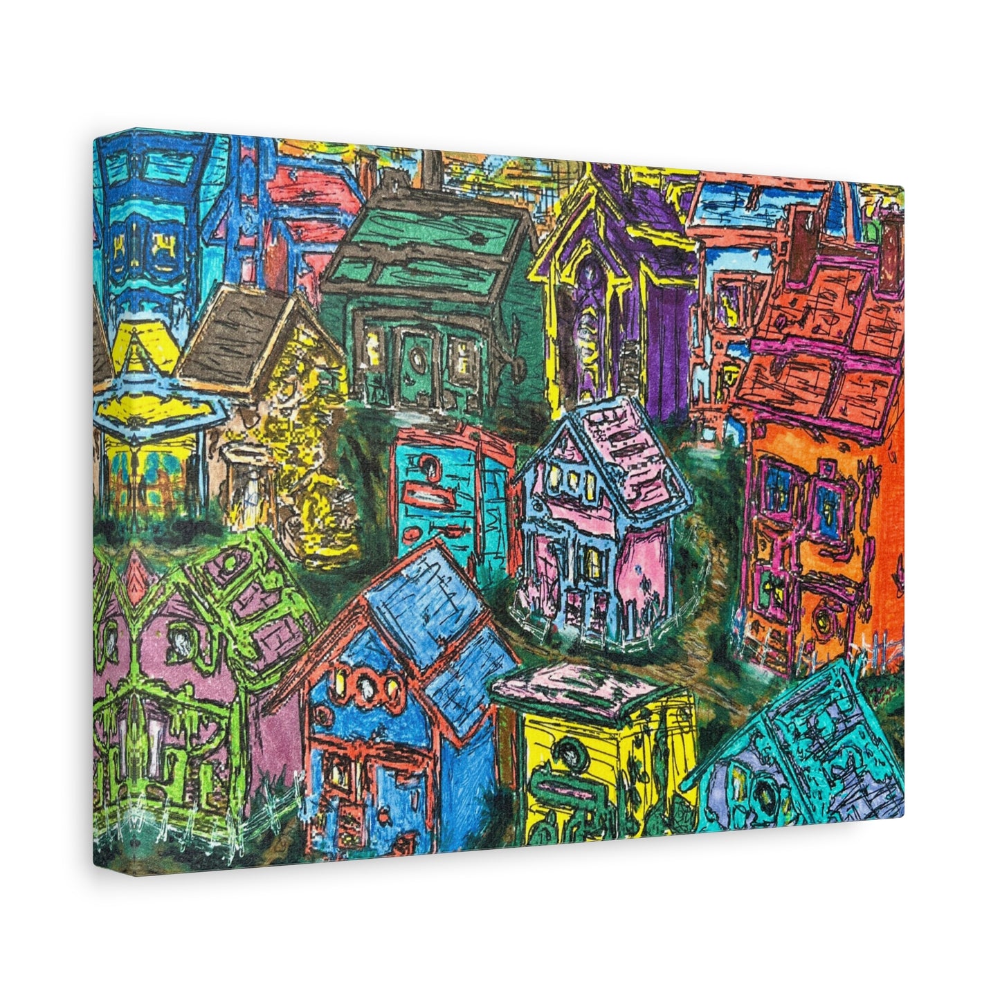 The Village Art Print Matte Canvas, Stretched, 1.25"