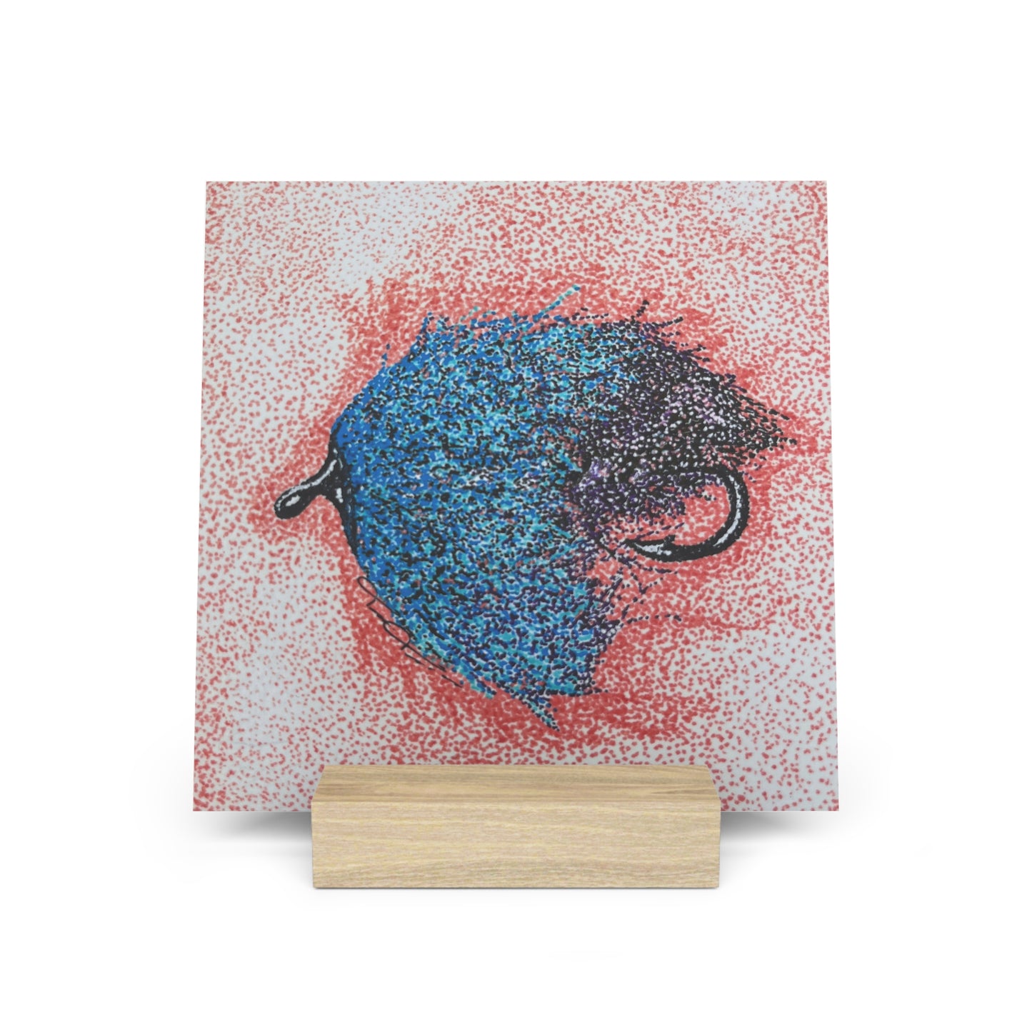 Wet Fly Art Print Gallery Board with Stand for Home Decor