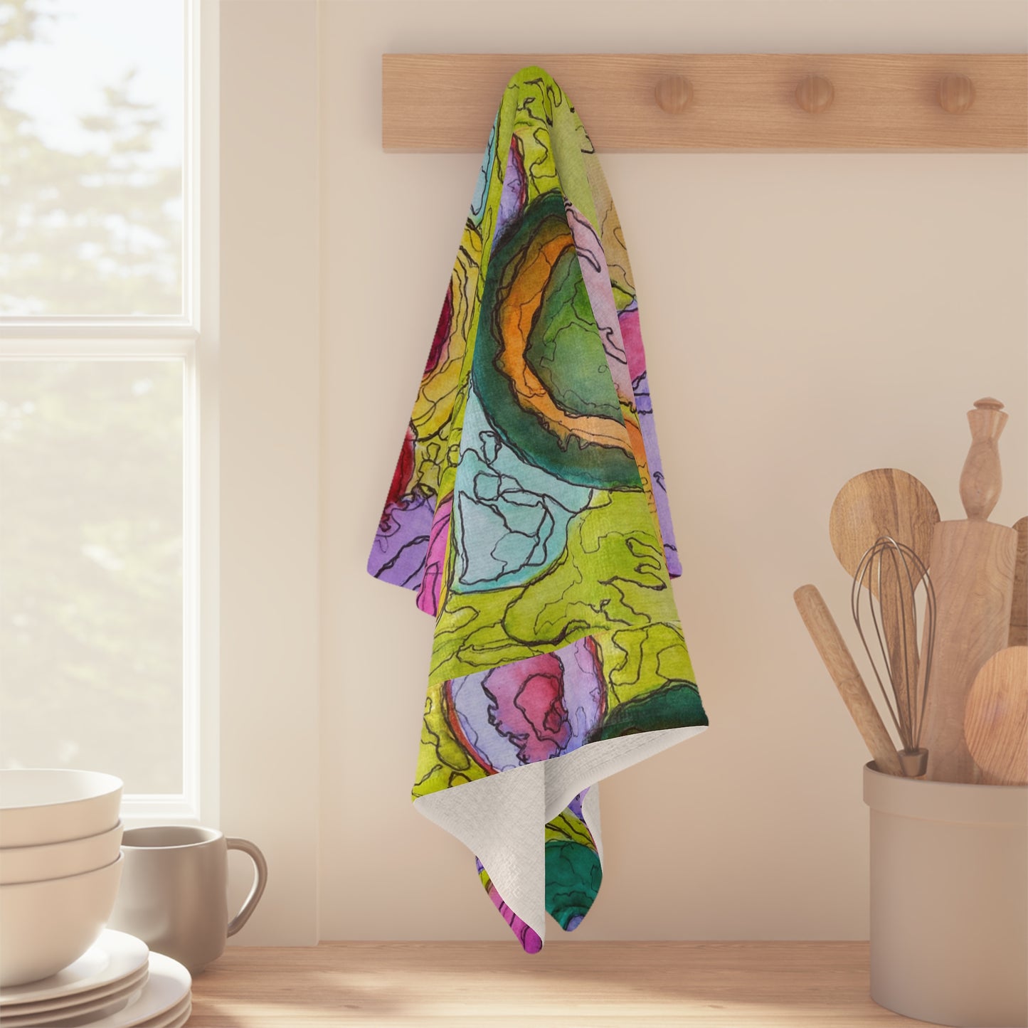 Colorful Abstract Tea Towel