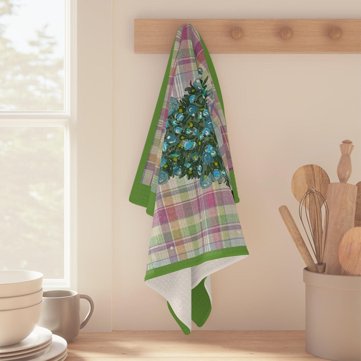 Merry Christmas Microfiber Tea Towel, Christmas Kitchen Decor, Holiday Gift, Festive Home Accessory, Seasonal Tea Towel, Eco-Friendly Towel