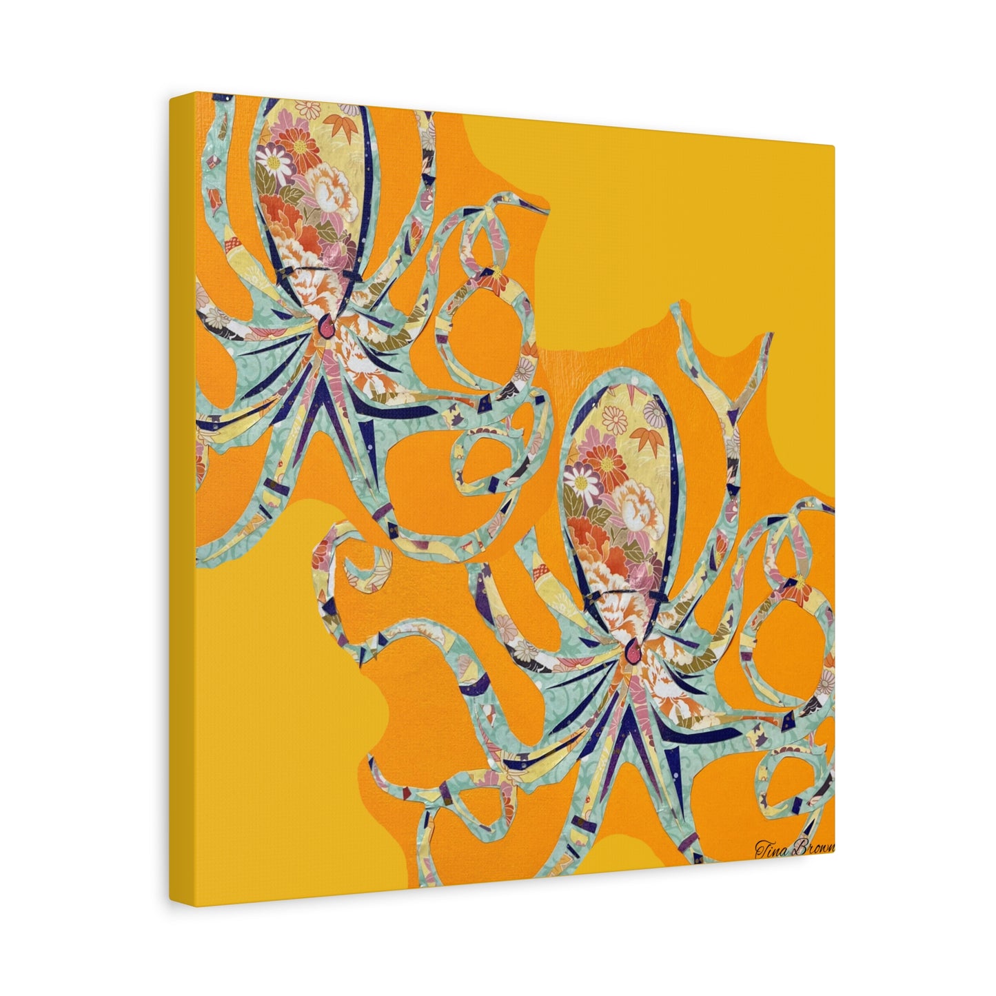 Colorful Octopus art Print Matte Canvas, Stretched, 1.25"