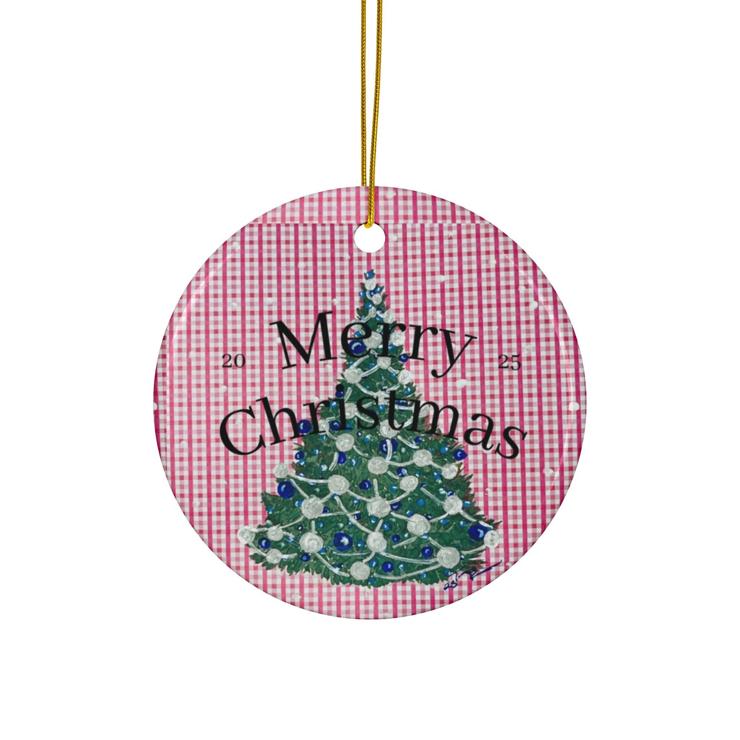 Red Plaid Christmas Tree Ornament
