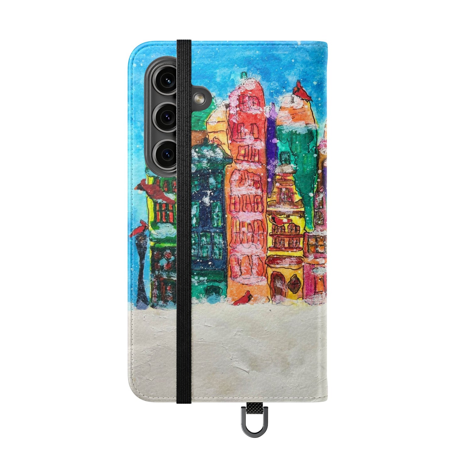 Colorful Winter Flip Cases for Phones, Holiday Gift, Slim Wallet Case, Personalized Phone Cover, Cute Art Cases