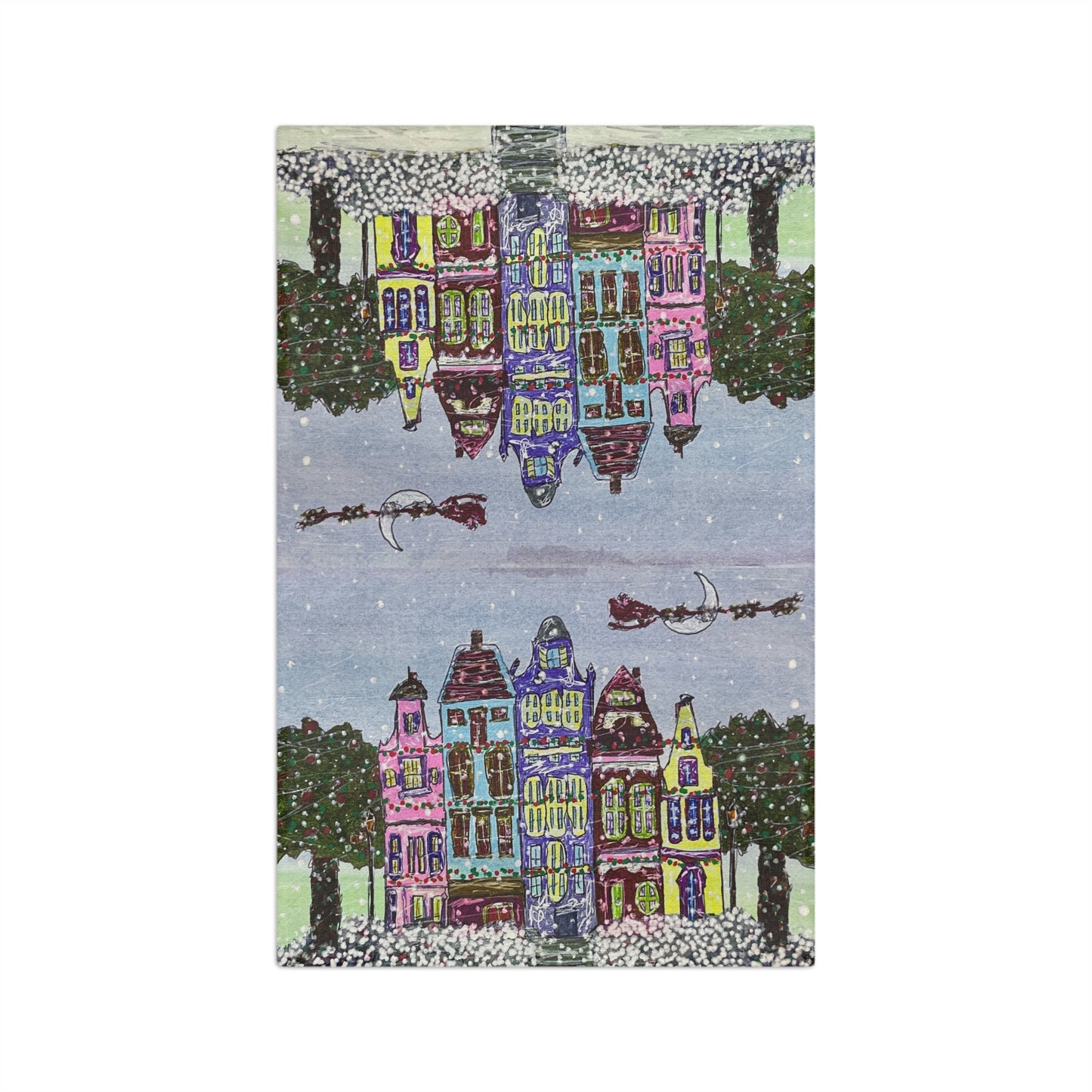 Winter Wonderland Microfiber Tea Towel, Festive Kitchen Decor, Holiday Gift, Christmas Table Linen, Cozy Home Accessory