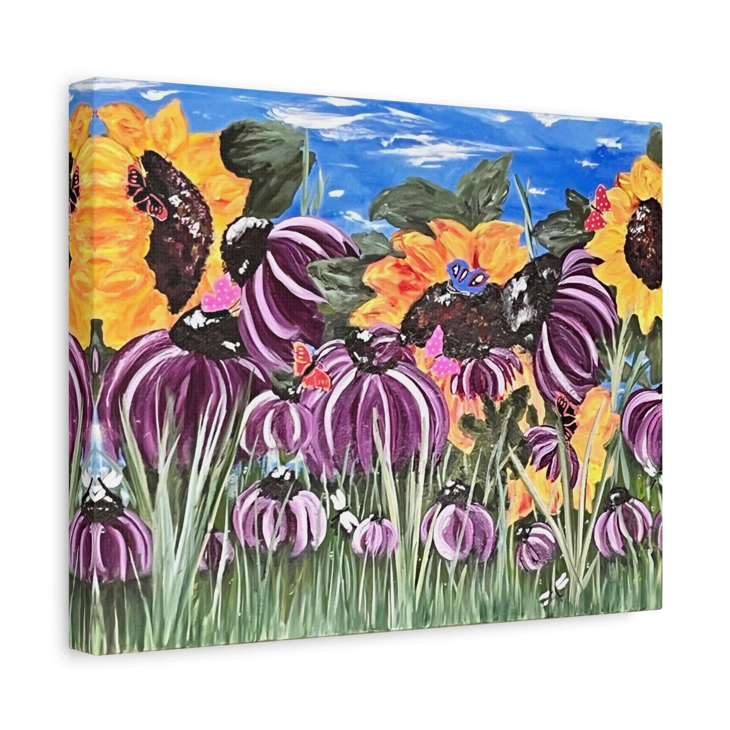 Sunflower Garden Art Print Matte Canvas, Stretched, 1.25"