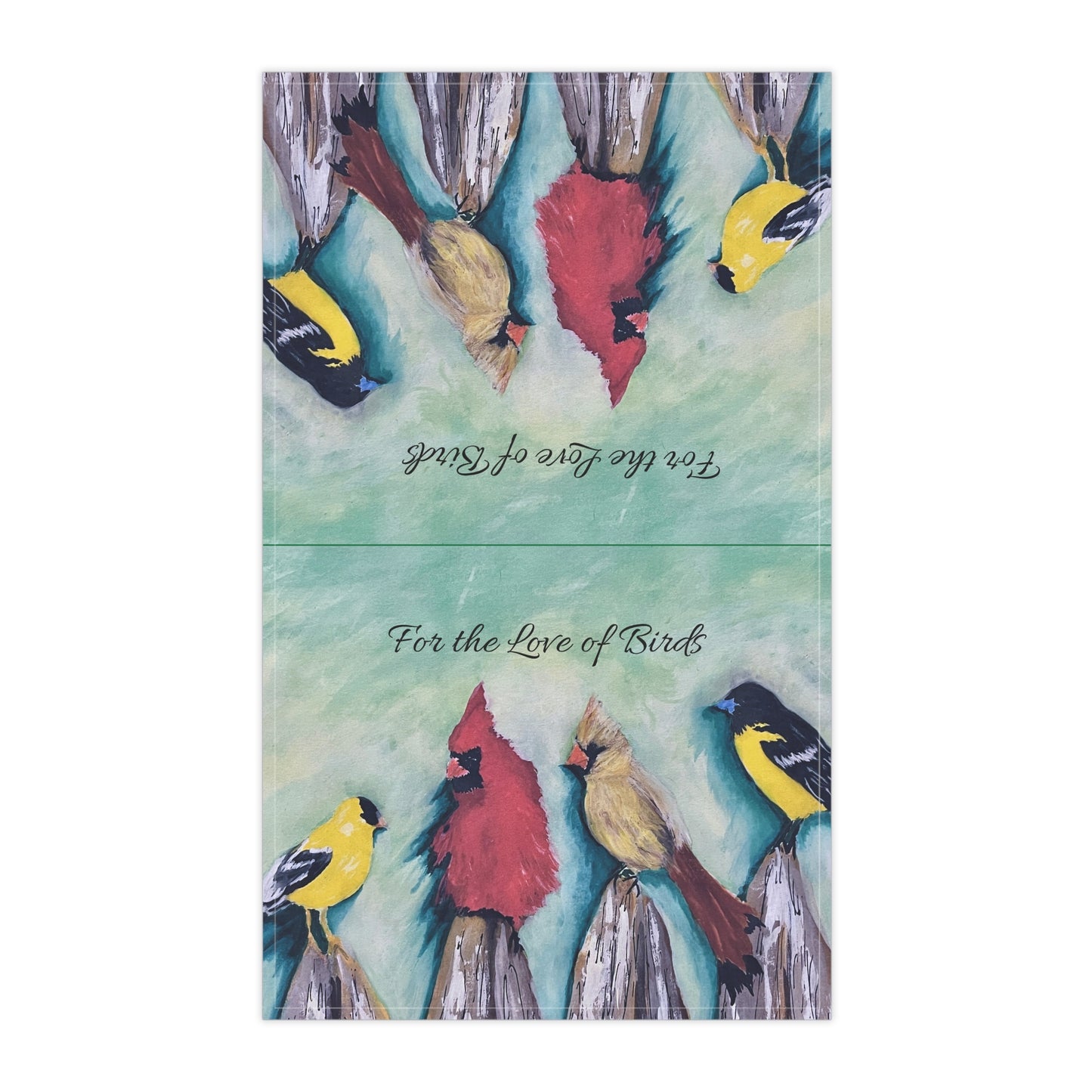 Birds on the Fence Tea Towel