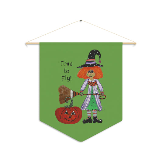 Fun Halloween Witch Pennant Banner, Whimsical Home Decor,