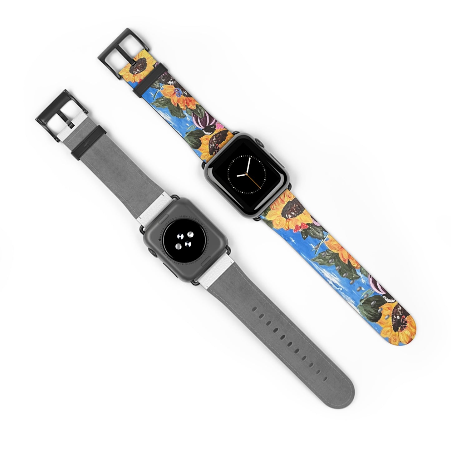 Faux Leather Sunflower Watchband
