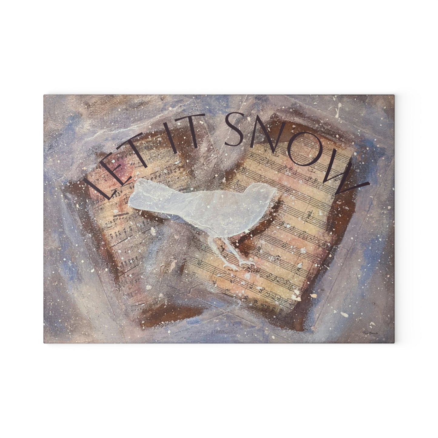 Festive Glass Cutting Board, Holiday Kitchen Decor, ‘Let It Snow’ Design, Winter Gift, Entertaining Essentials, Cooking Accessories