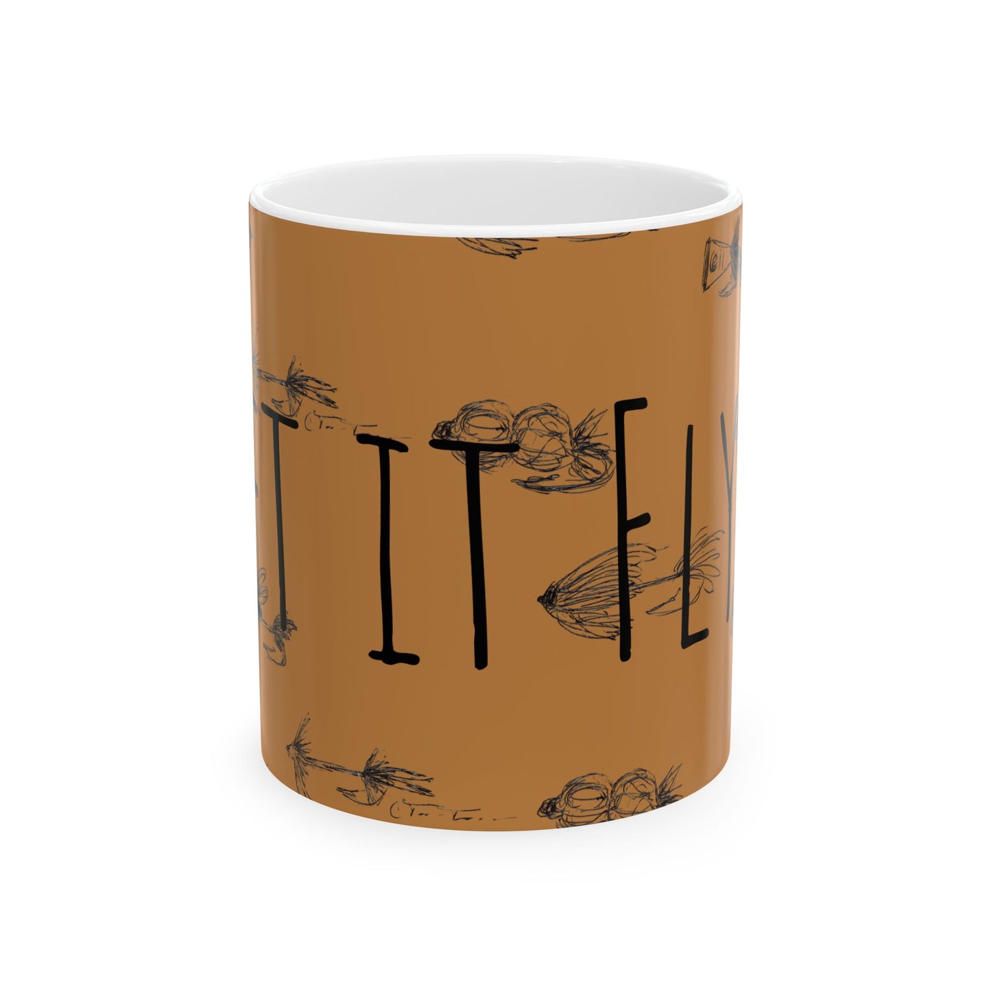 Let It Fly Ceramic Coffee Mug - Perfect for Fly Fishing Enthusiasts