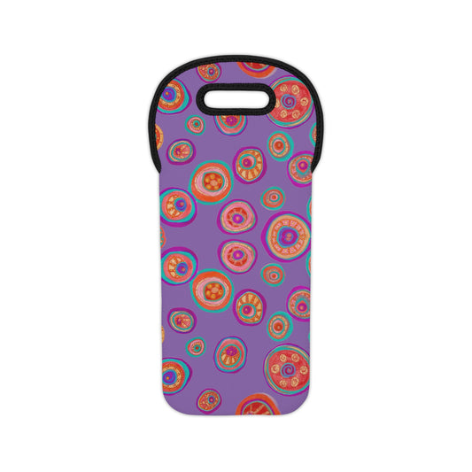 Colorful Circles Artsy Wine Tote Bag