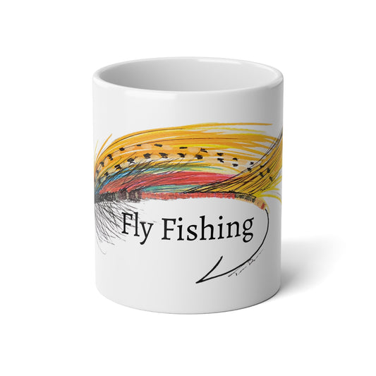 Yellow Fly Lure Jumbo Mug, 20oz - Fly Fishing