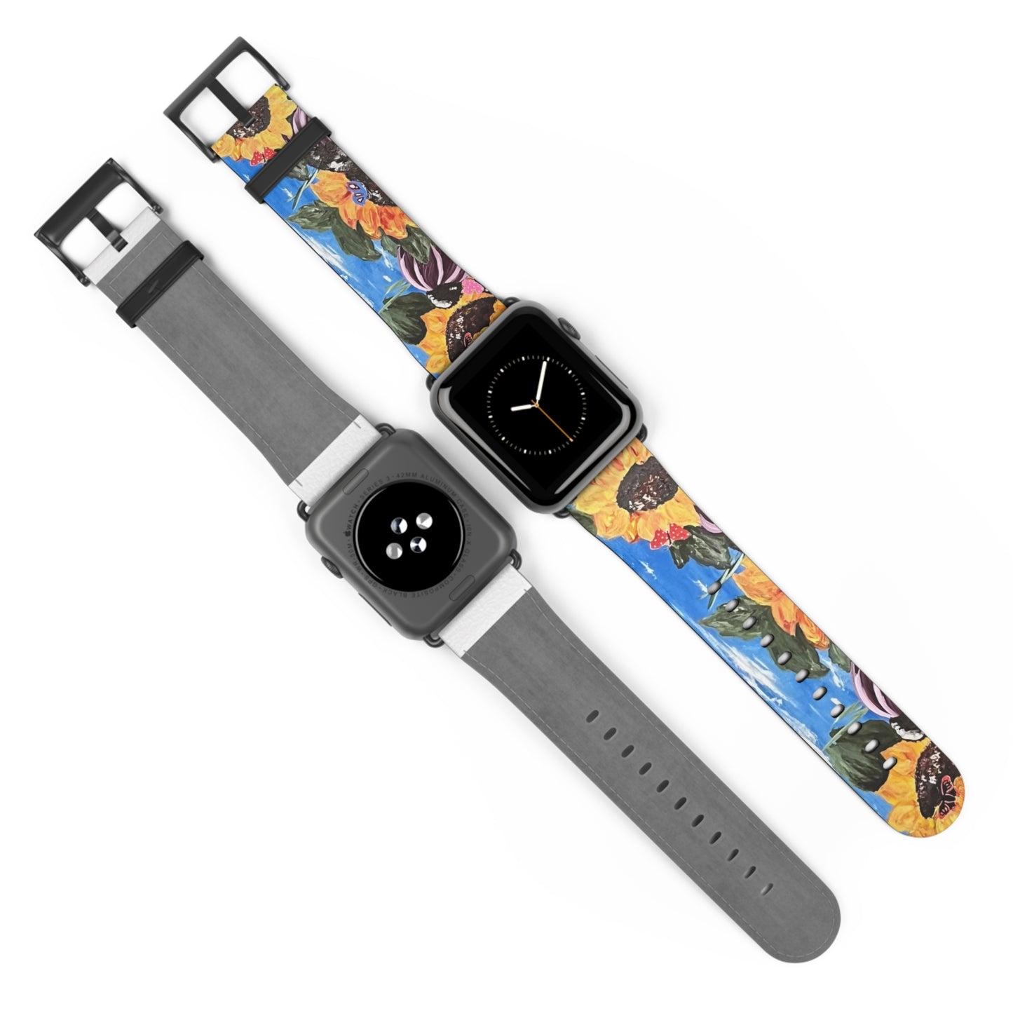 Faux Leather Sunflower Watchband