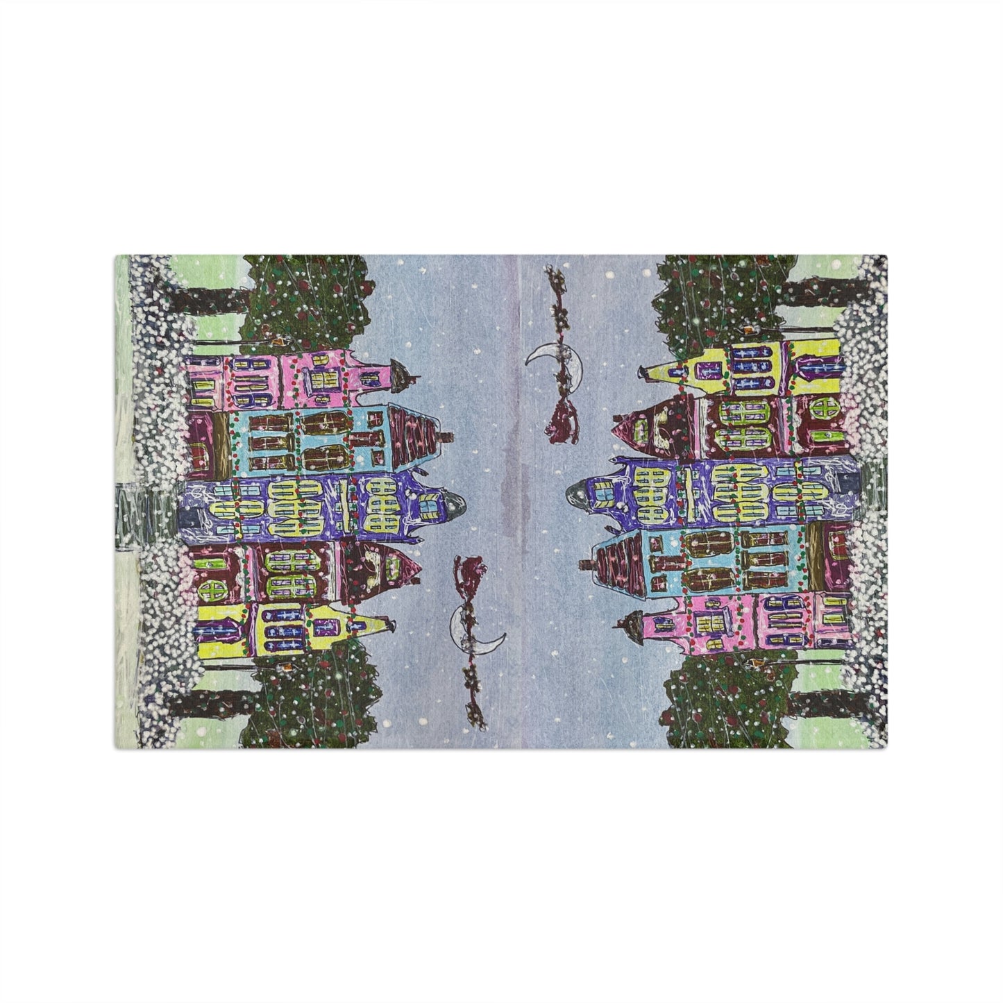 Winter Wonderland Microfiber Tea Towel, Festive Kitchen Decor, Holiday Gift, Christmas Table Linen, Cozy Home Accessory