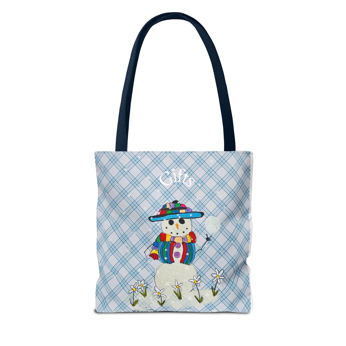 Winter Wonderland Tote Bag, Snowman Gift Bag, Seasonal Shopping Bag, Cute Holiday Carryall, Festive Beach Bag