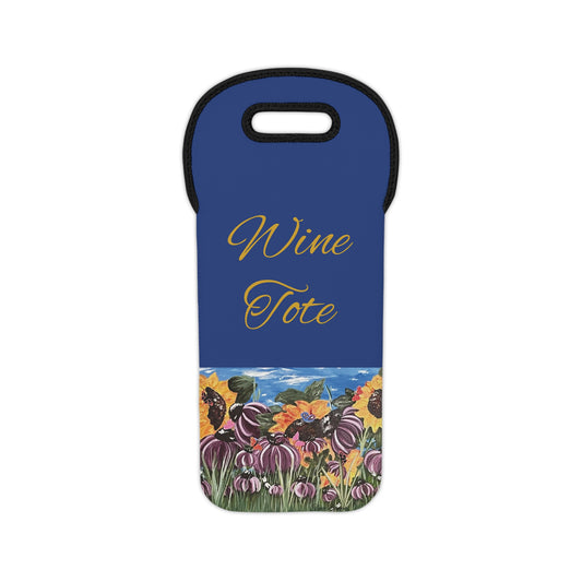 Sunflower Wine Tote Bag - Perfect for Wine Lovers & Gift Giving