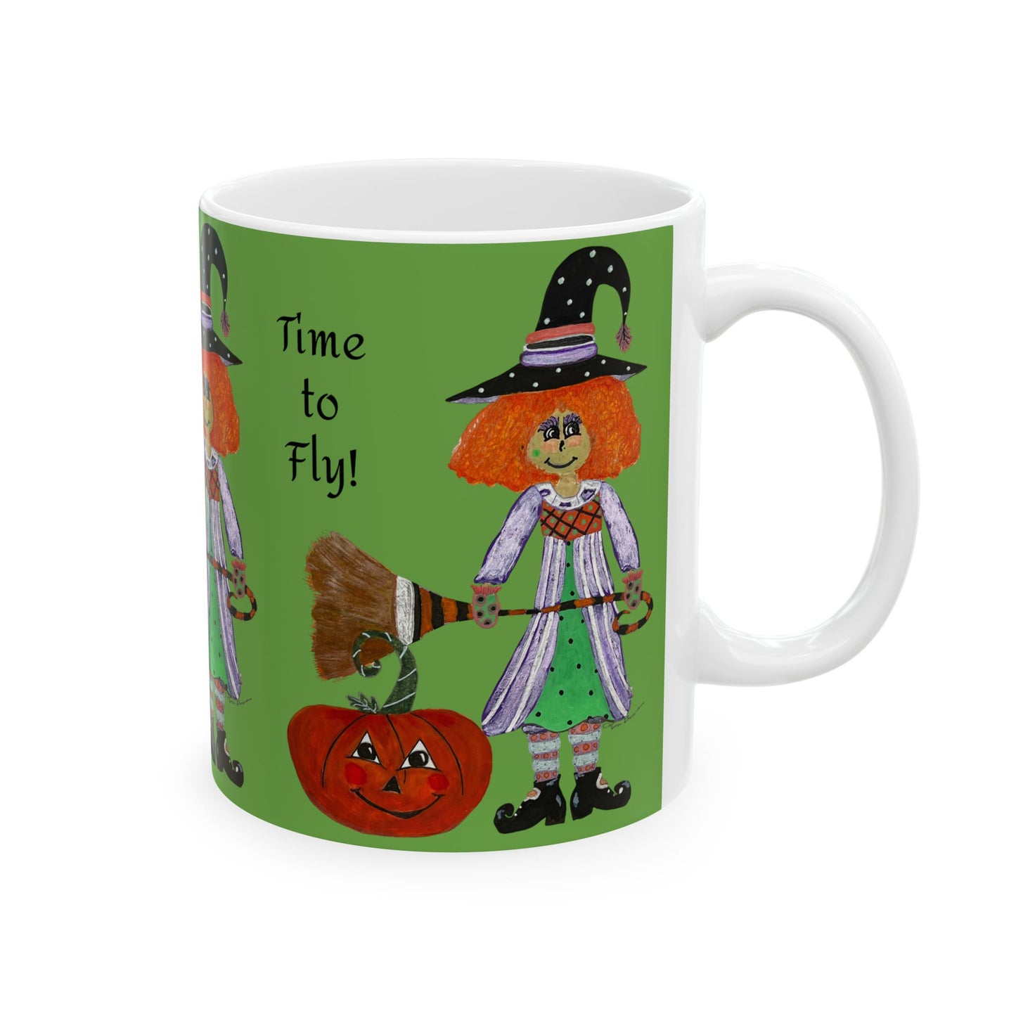 Whimsical Witch Ceramic Mug - Cute Fall Decor, Gift for Witches and Halloween