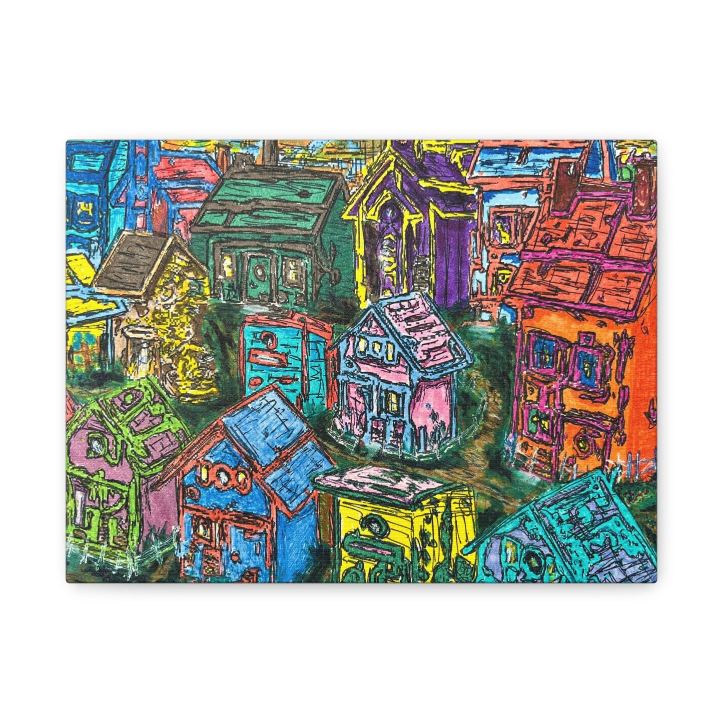 The Village Art Print Matte Canvas, Stretched, 1.25"