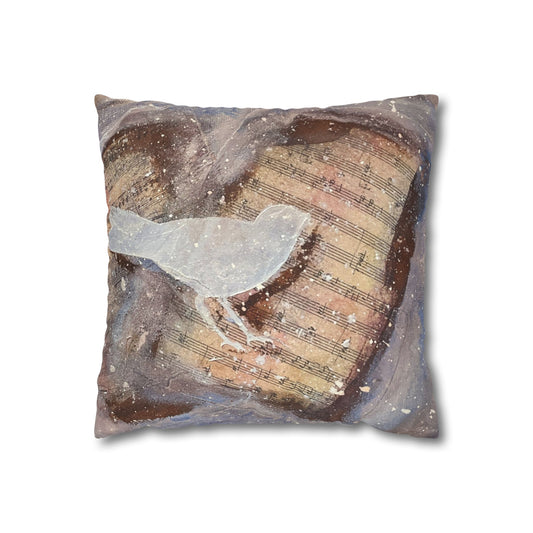 Whimsical Bird Pillowcase, Home Decor, Bird Lover Gift, Decorative Cushion Cover