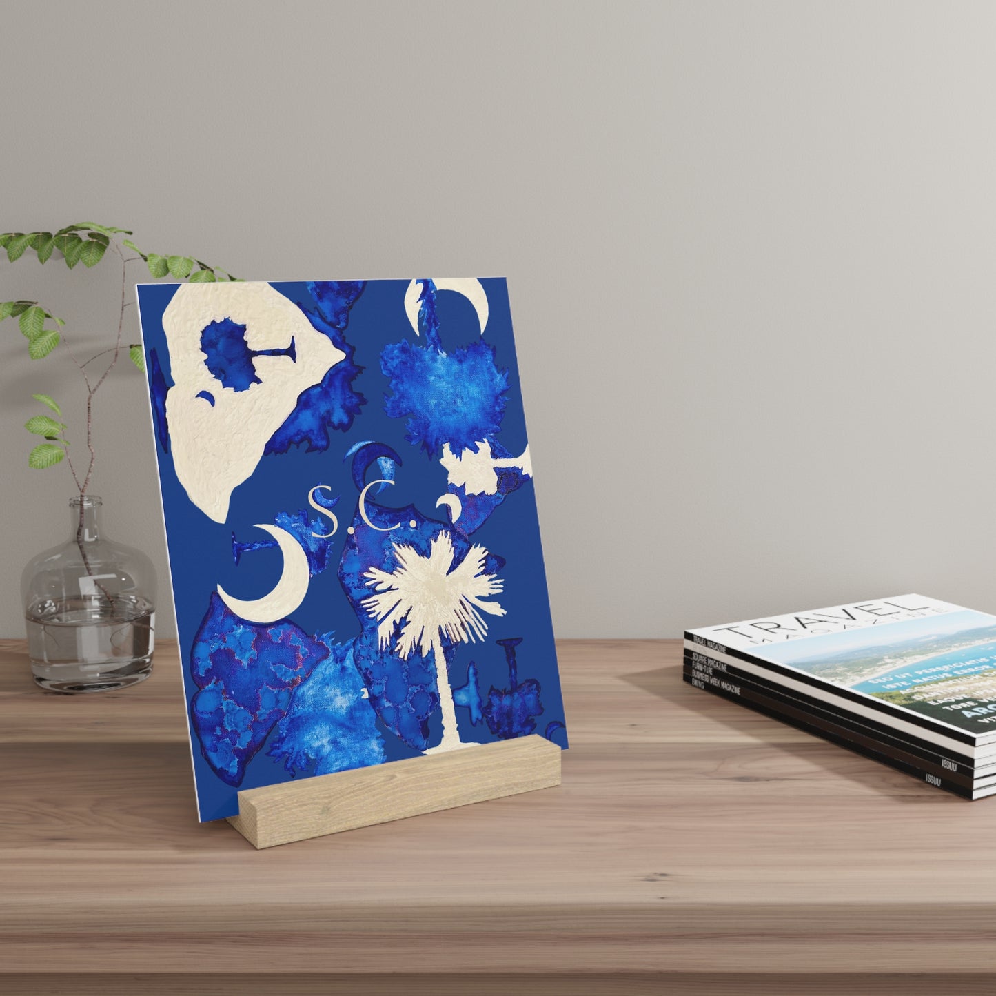 Elegant South Carolina Gallery Board with Stand for Home Decor