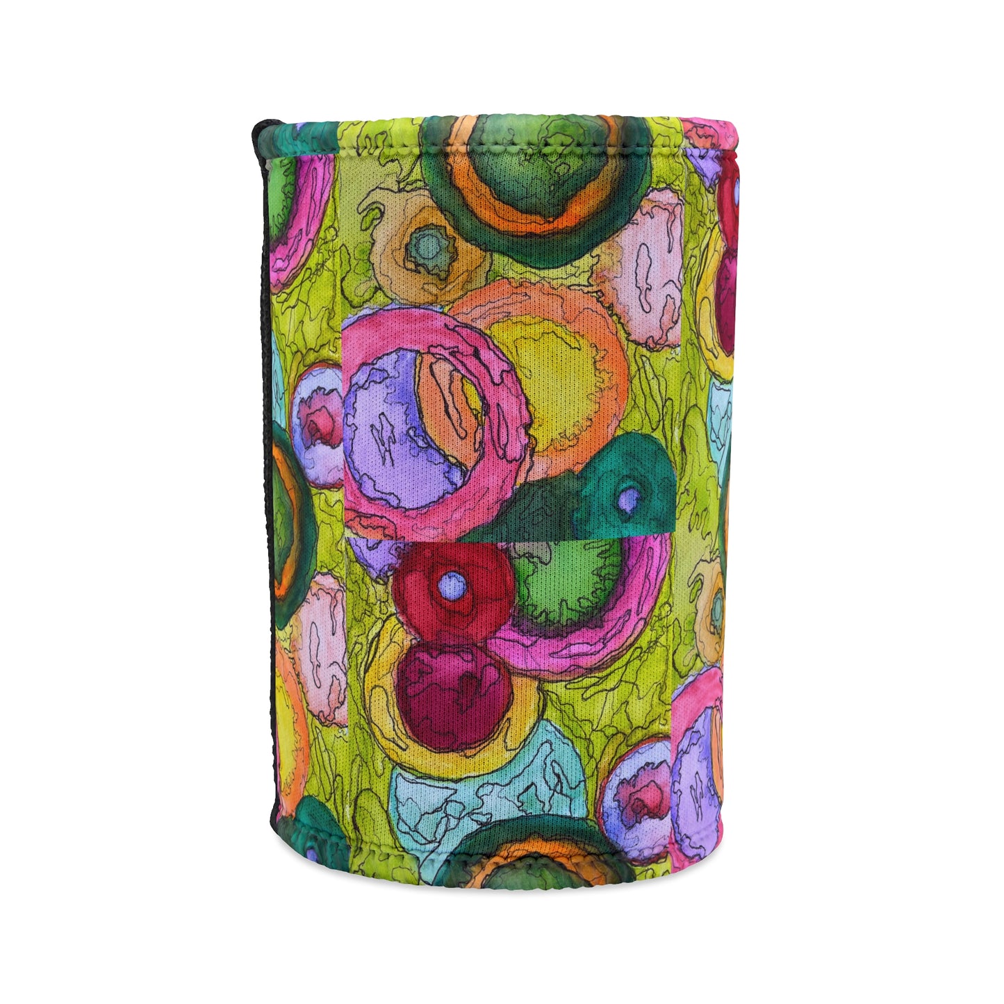 Colorful Patterned Stubby Cooler, Fun Drink Sleeve for Parties, Beach Days, Weddings, Summer Gatherings, Vibrant Insulator