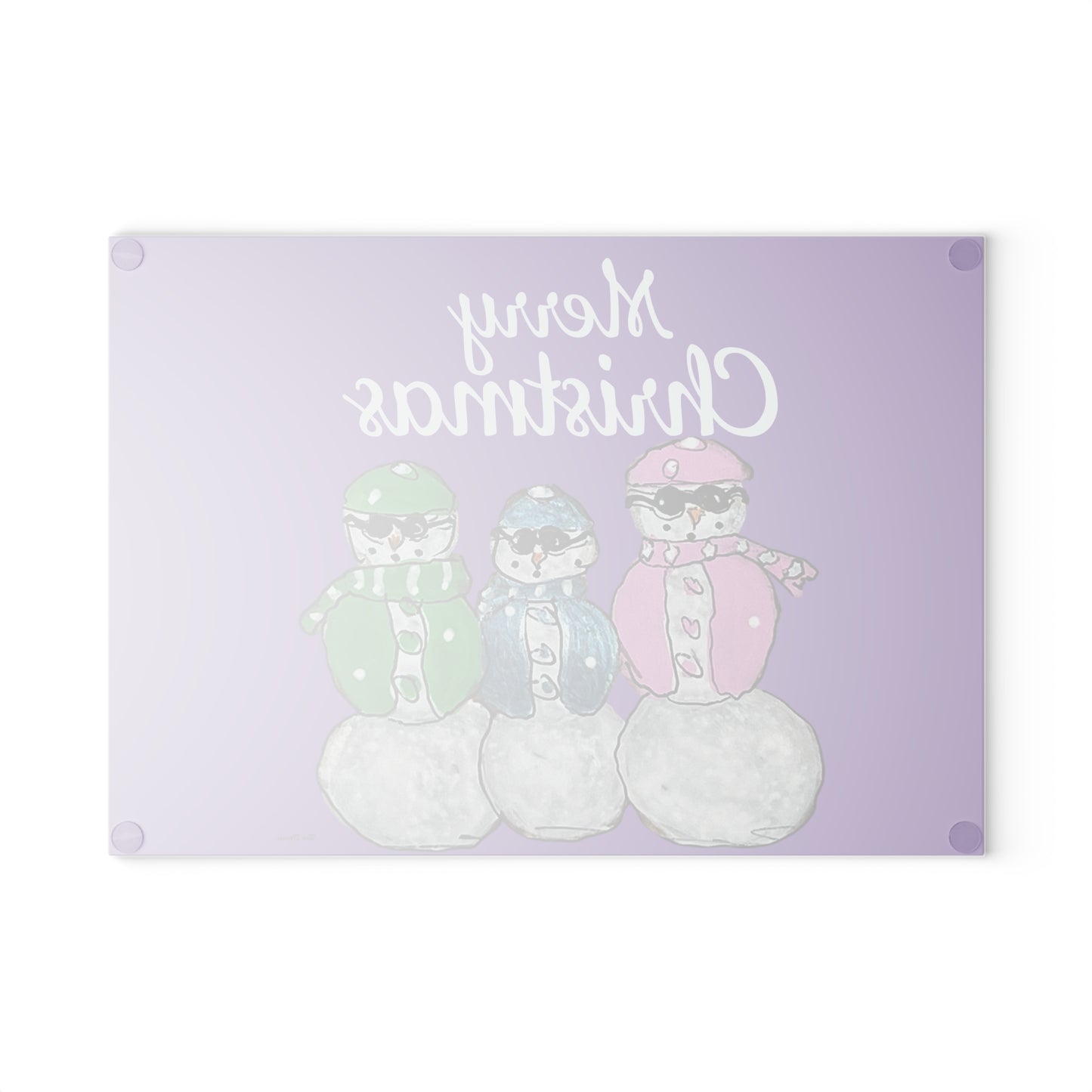 Festive Snowman Glass Cutting Board, Holiday Kitchen Decor, Merry Christmas Gift, Winter Gifting, Family Gathering, Baking Helper