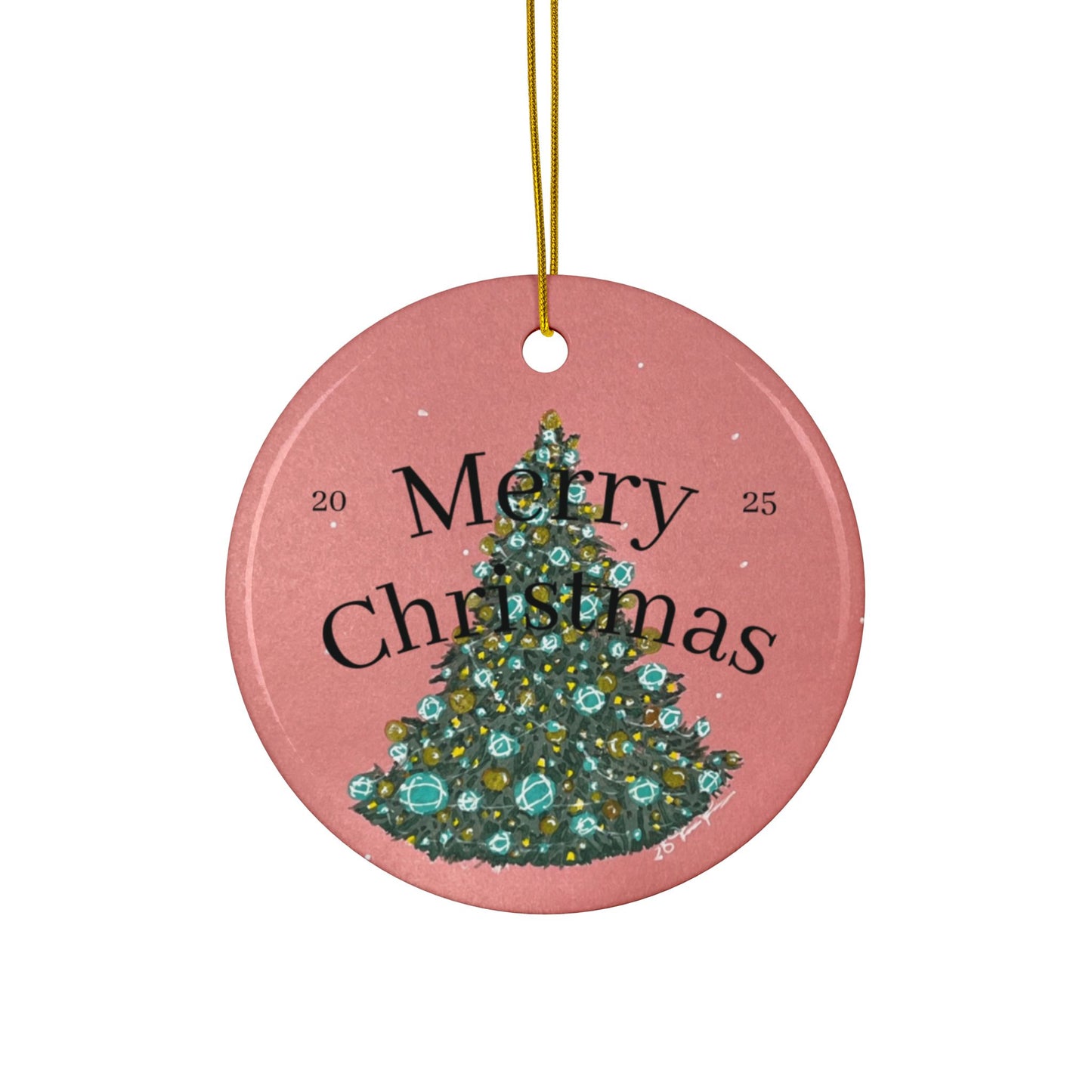 Festive Decorative Ceramic Ornaments - Merry Christmas, art printed ornament