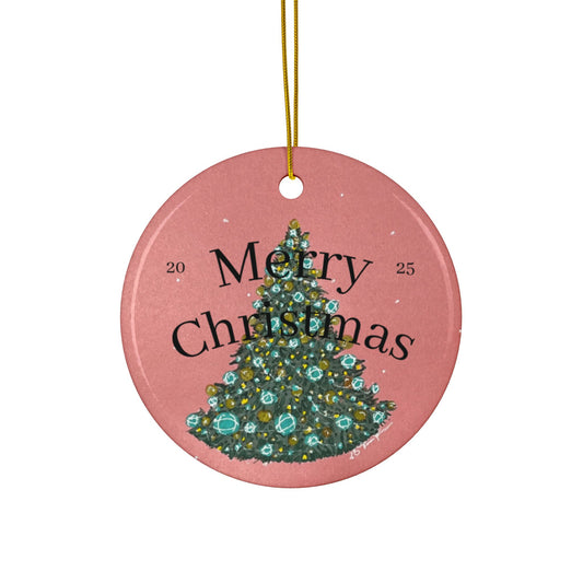Festive Decorative Ceramic Ornaments - Merry Christmas, art printed ornament