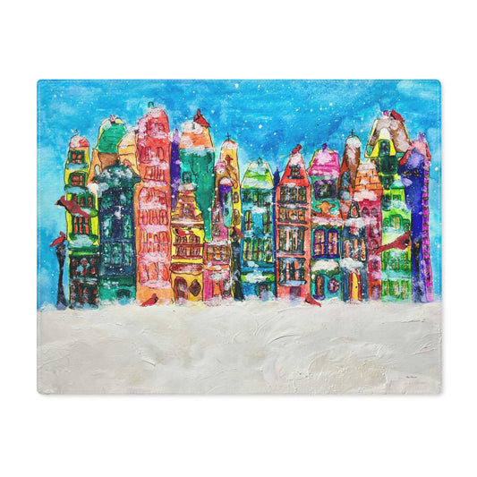 Vibrant Cityscape Placemat, Colorful Table Decor, Holiday Table Setting, Kitchen Accessory for Home, Gift for Housewarming, Dining Table