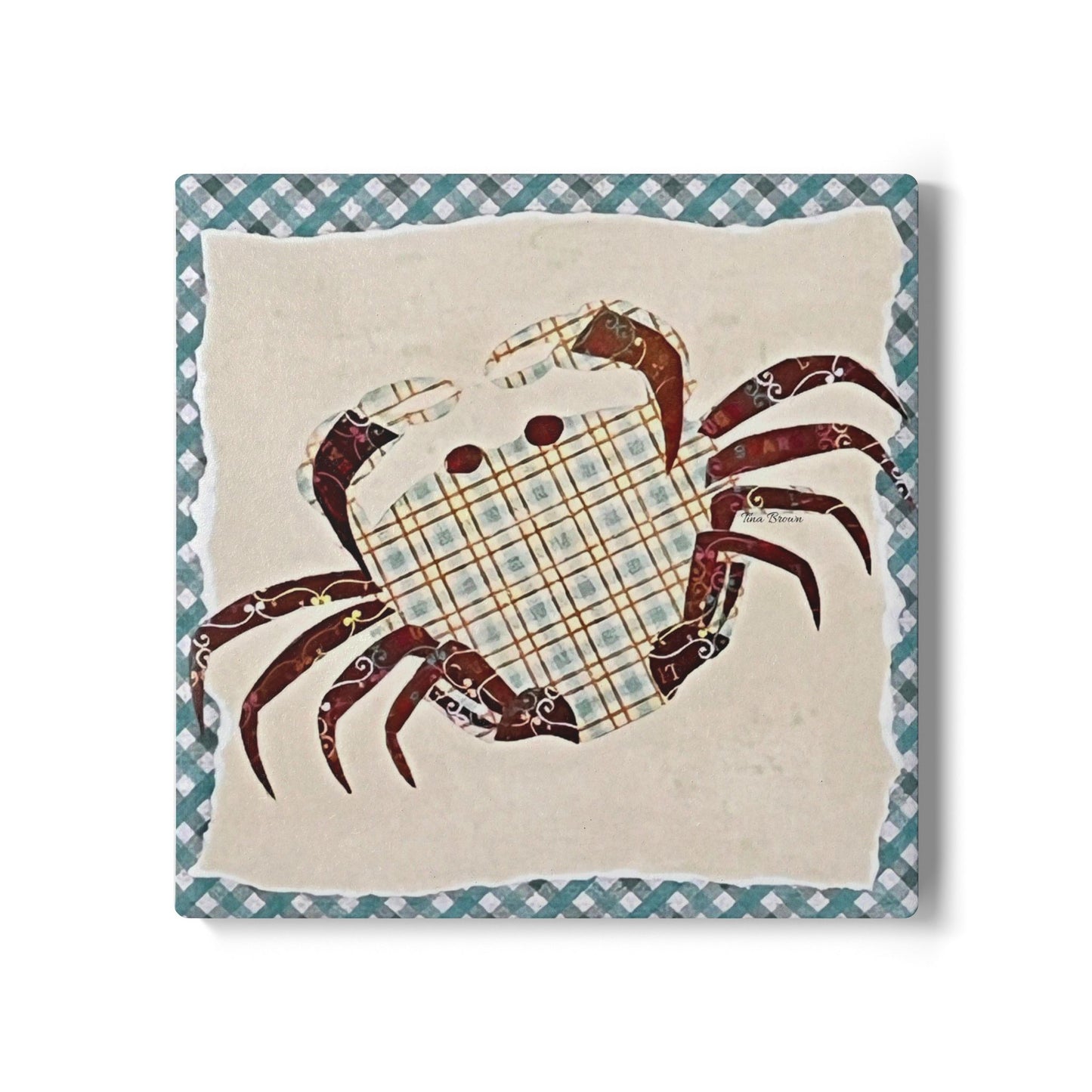 Whimsical Crab Ceramic Coaster - Nautical Design for Home & Beach Decor