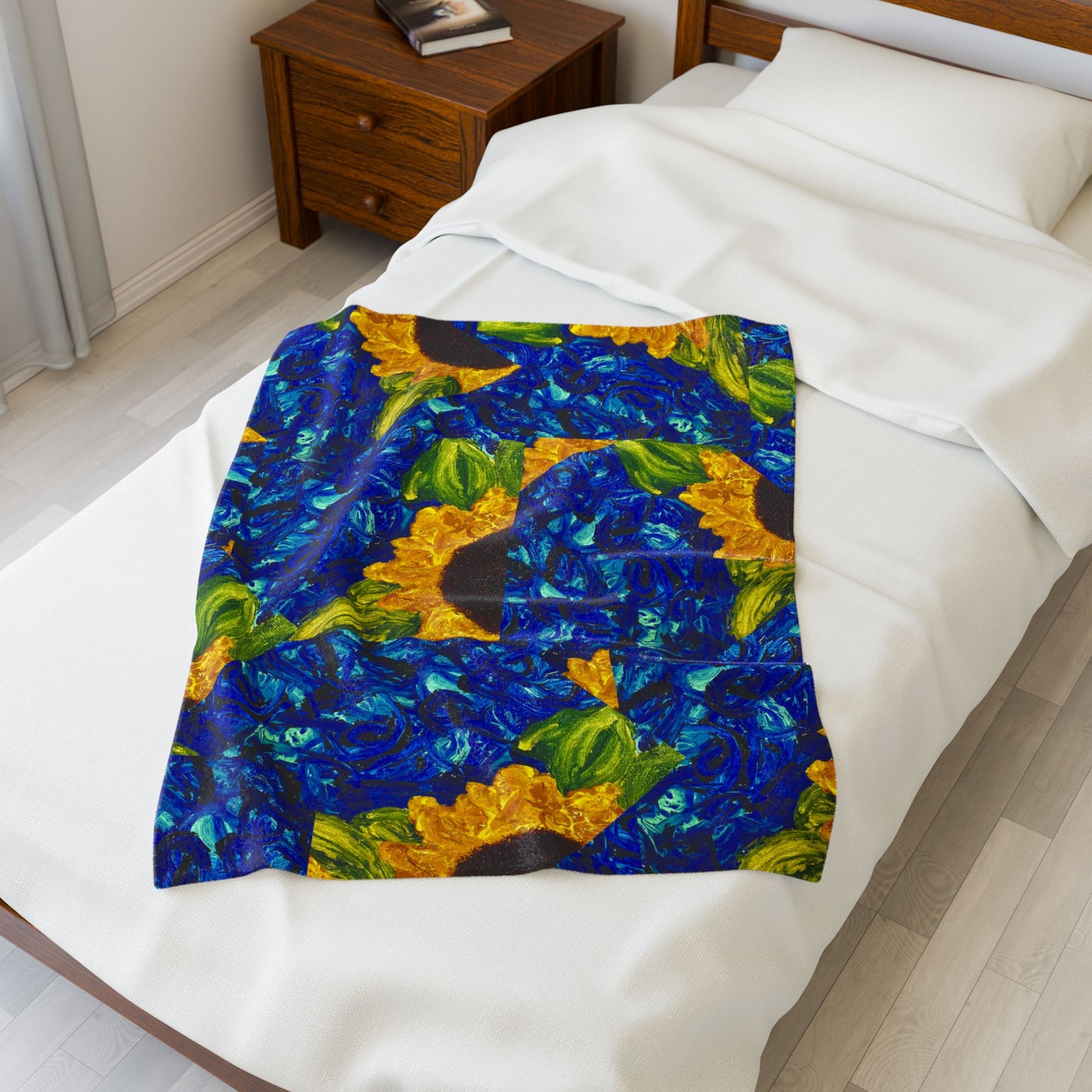 Sunflower Velvet Plush Blanket | Cozy Throw, Floral Decor, Gift for Her, Home Comfort, Summer Vibes