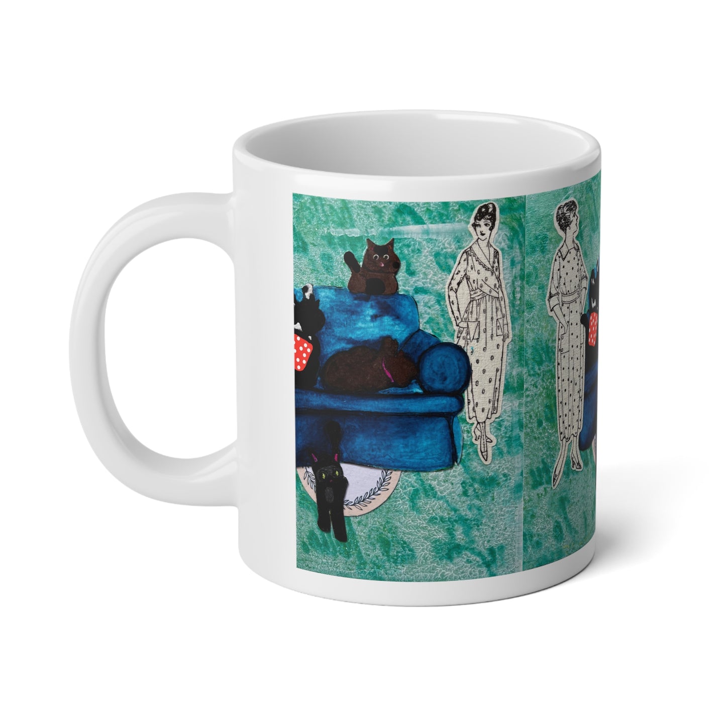 Crazy Cat Lady Artsy Jumbo Mug, 20oz
