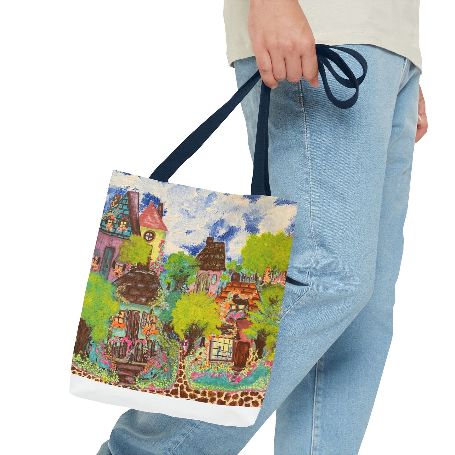 The Neighborhood Scene Tote Bag - Eco-Friendly Shopping Bag for Garden Lovers