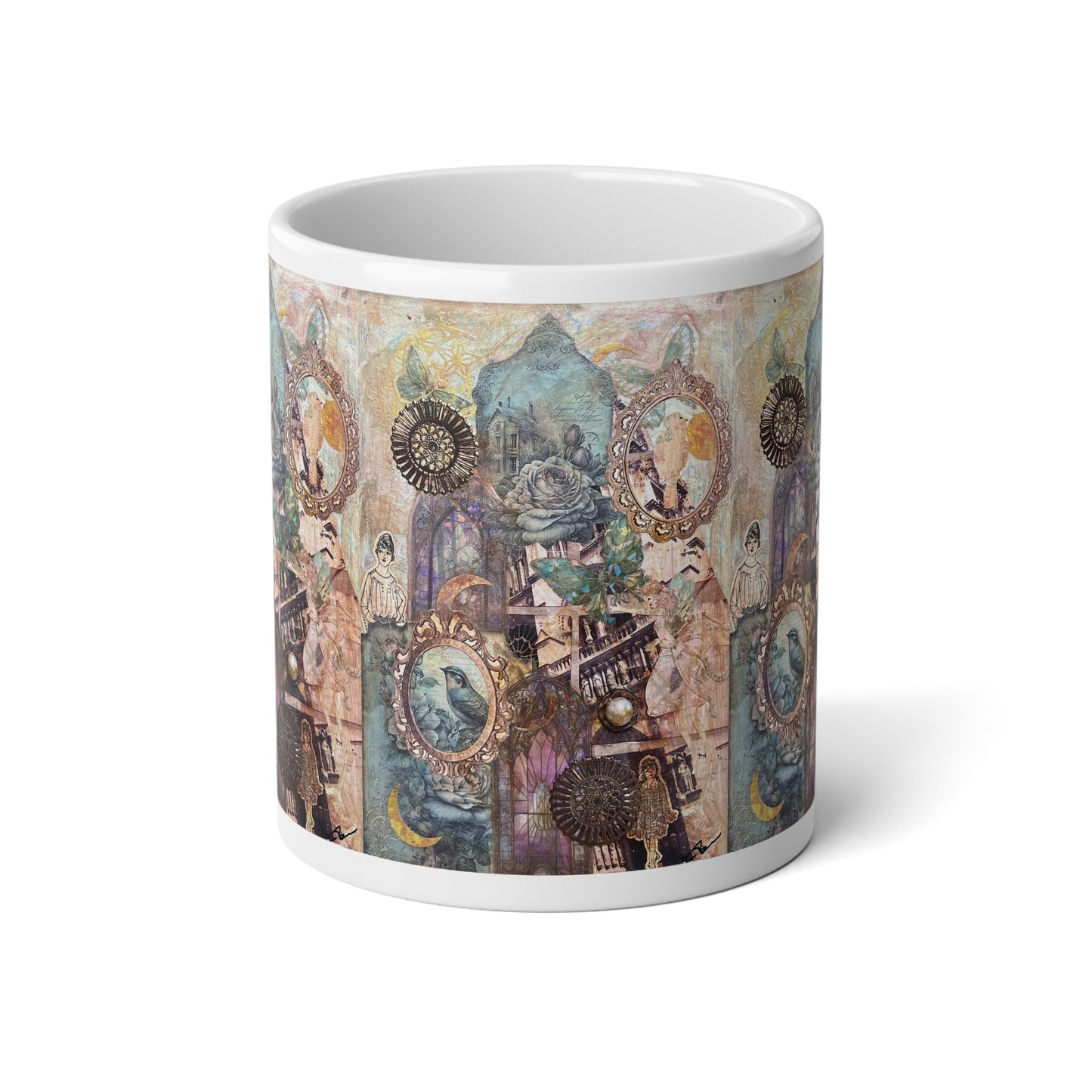 Vintage Purple Artsy Jumbo Mug, 20oz