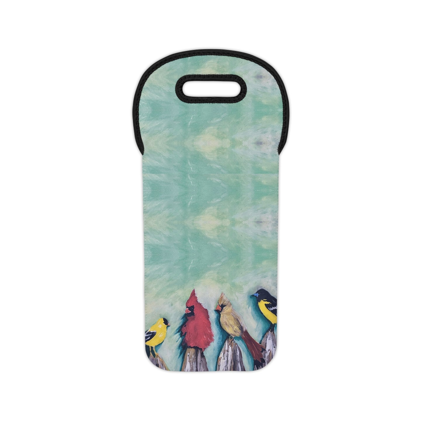 Birds on the Fence Wine Tote Bag