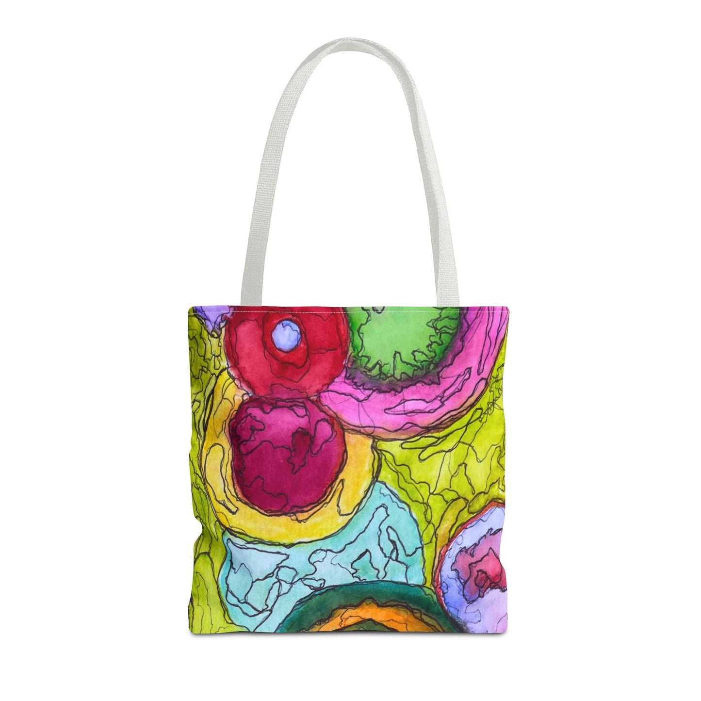 Vibrant Art Tote Bag - Colorful Messenger Bag, Eco-Friendly Shopping Bag,