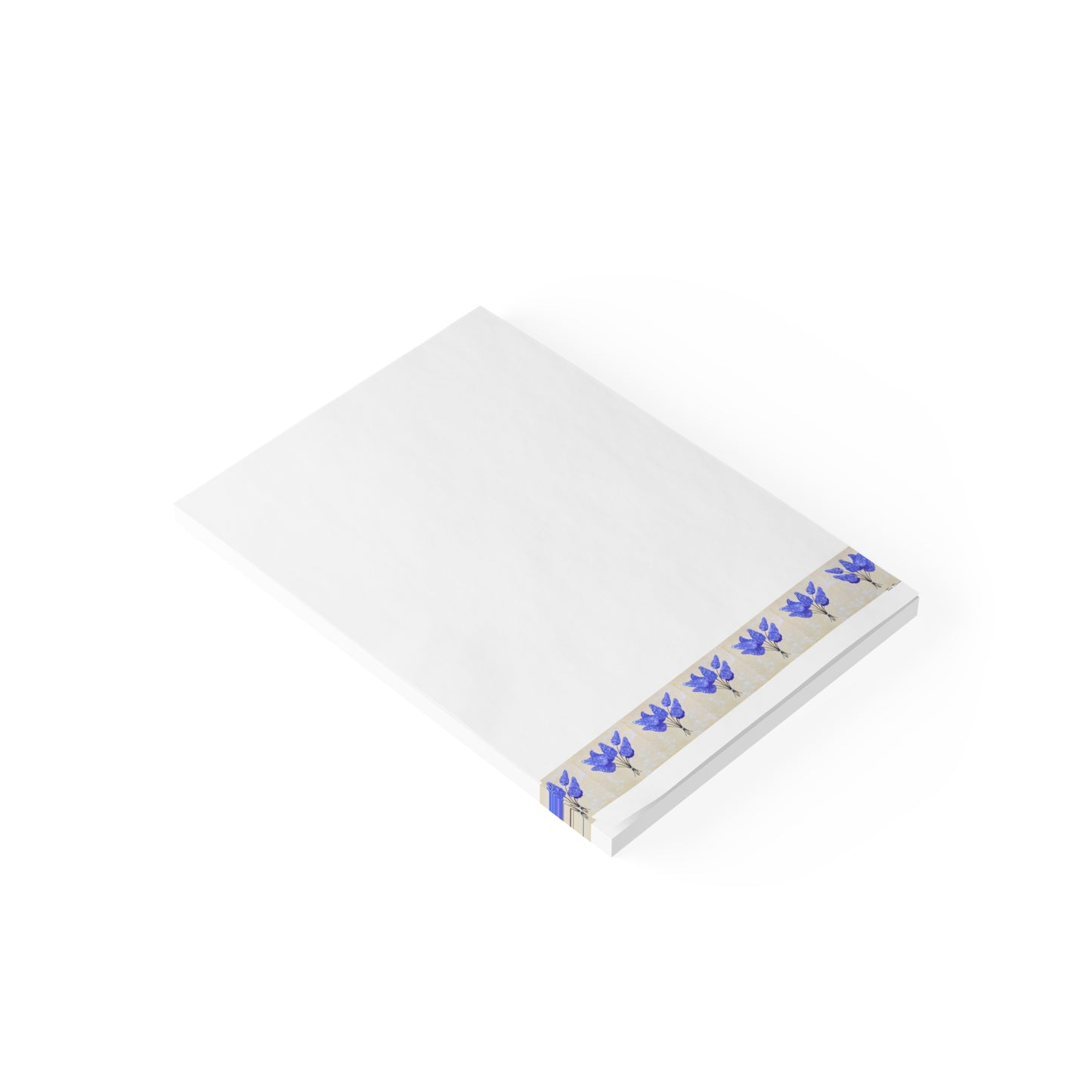 Floral Lilac Sticky Note Pads - Elegant Blue Flower Design for Home & Office