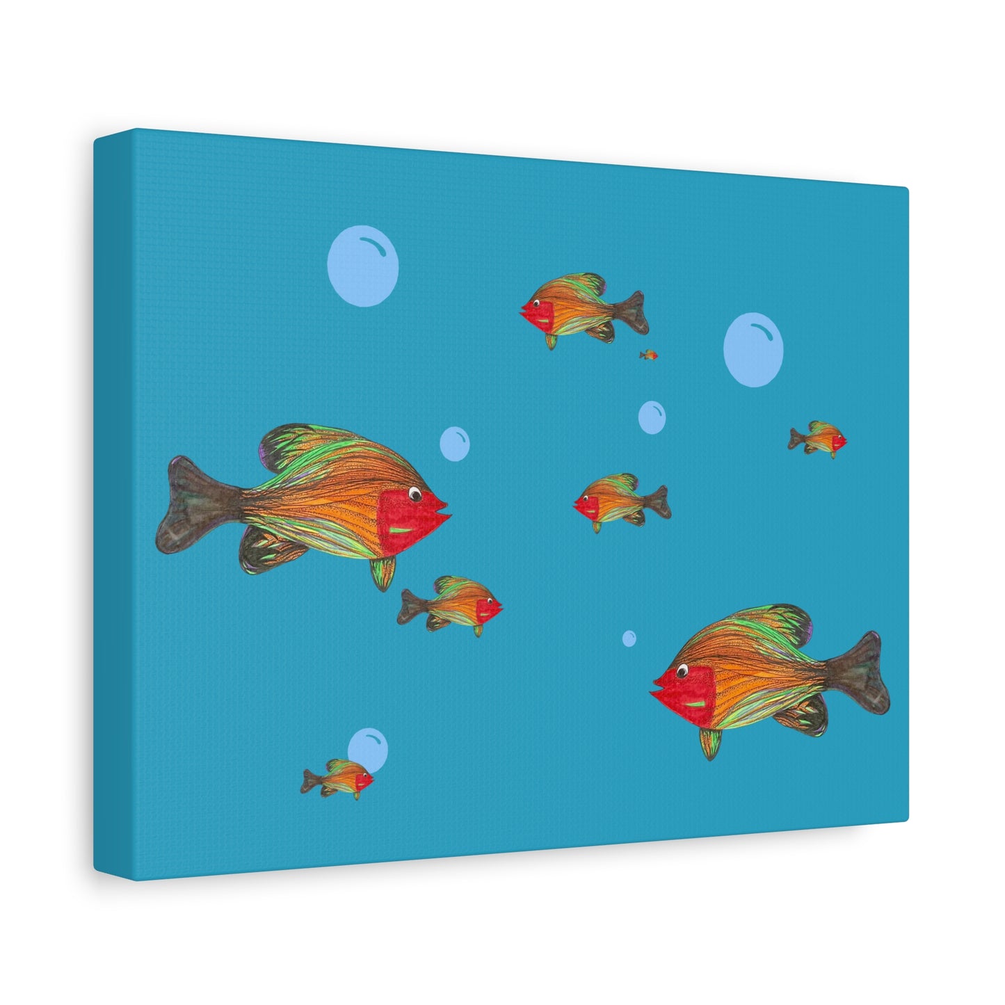 Colorful Fish Canvas Wall Art - Vibrant Tropical Underwater Scene