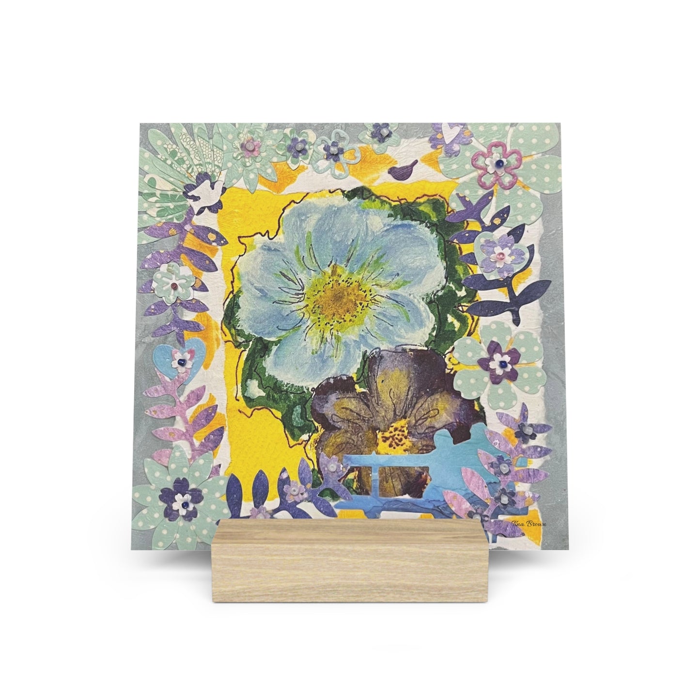 Sitting on the Bench Art Print Gallery Board with Stand