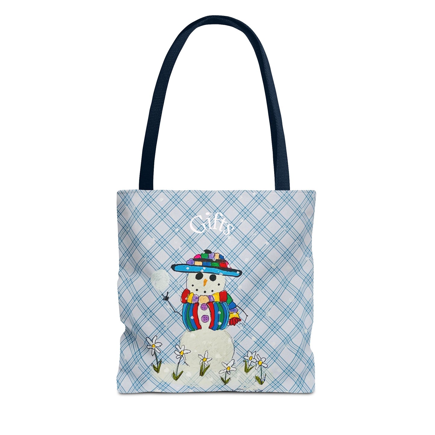 Winter Wonderland Tote Bag, Snowman Gift Bag, Seasonal Shopping Bag, Cute Holiday Carryall, Festive Beach Bag