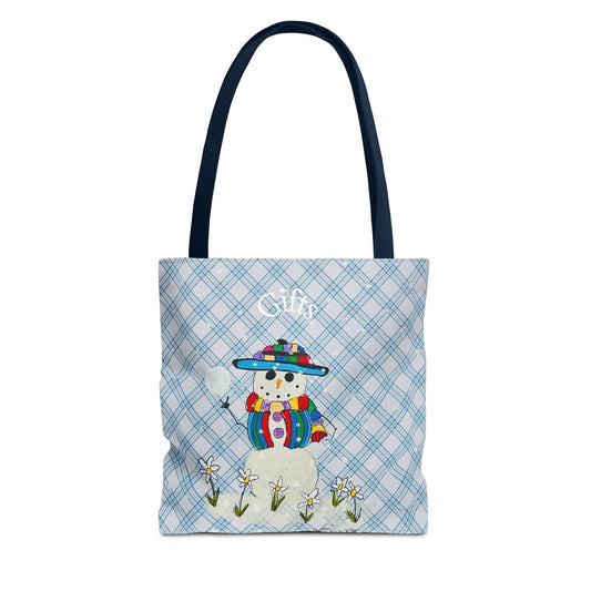 Winter Wonderland Tote Bag, Snowman Gift Bag, Seasonal Shopping Bag, Cute Holiday Carryall, Festive Beach Bag