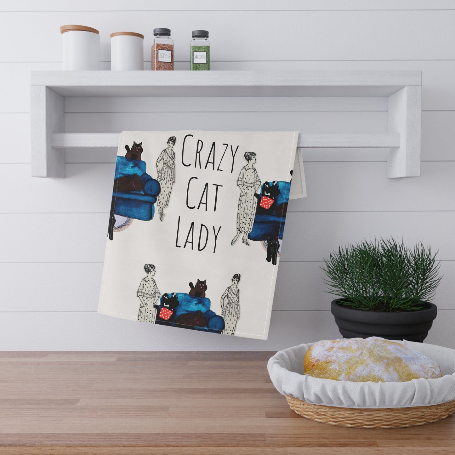 Crazy Cat Lady Artsy Tea Towels (cotton, poly)