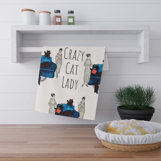 Crazy Cat Lady Artsy Tea Towels (cotton, poly)