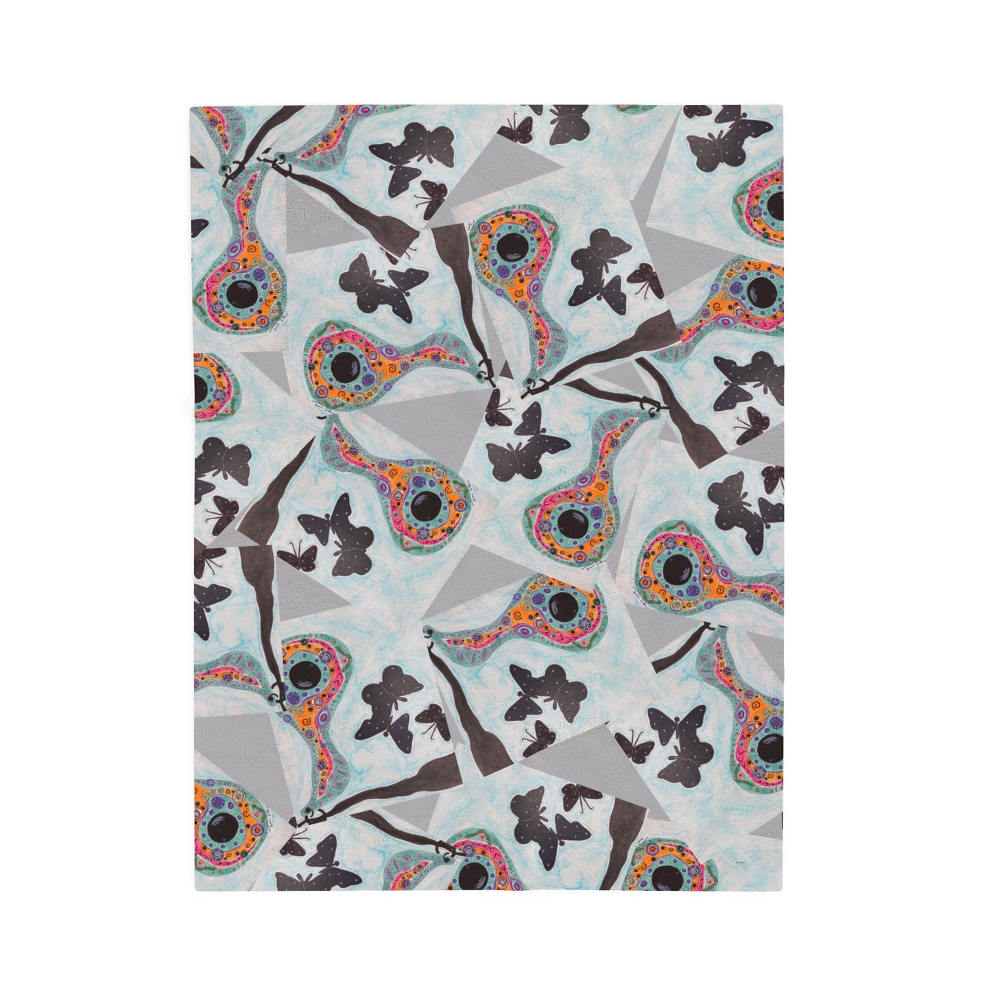 Birdhouse & Butterflies Throw Blanket