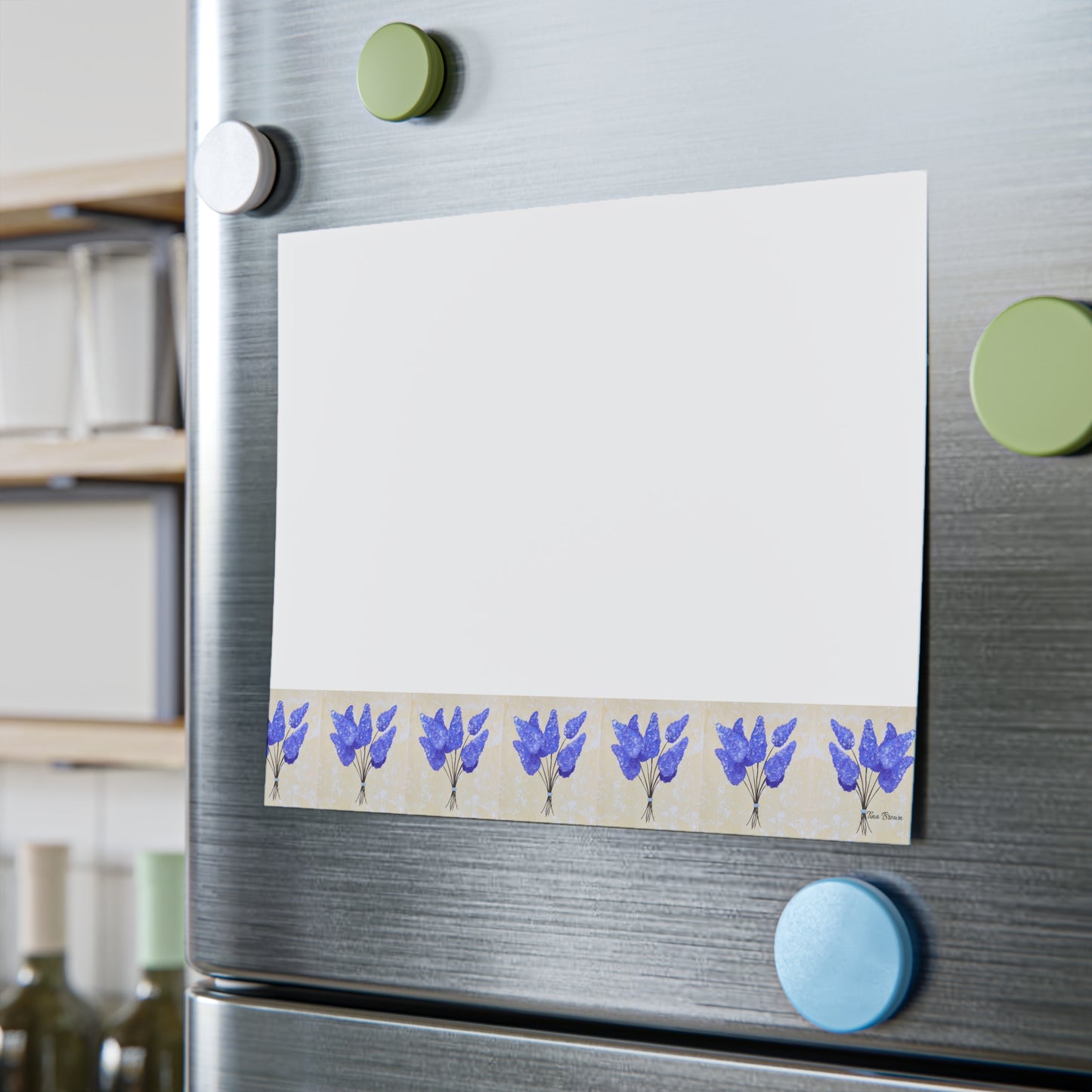 Floral Lilac Sticky Note Pads - Elegant Blue Flower Design for Home & Office